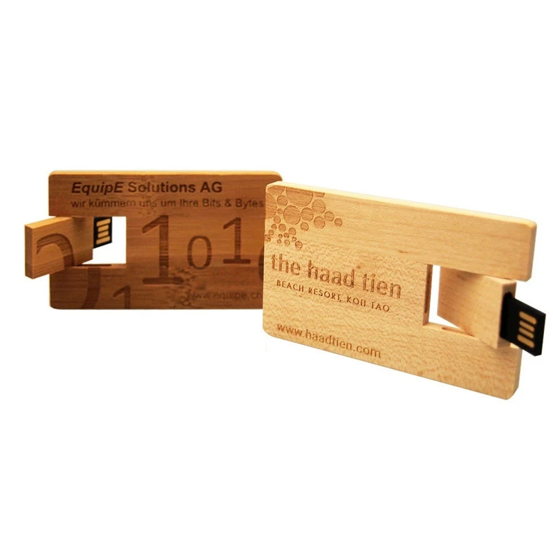 Wooden Card USB Flash Drive Pendrive A Grade Memory Chips Full Capacity