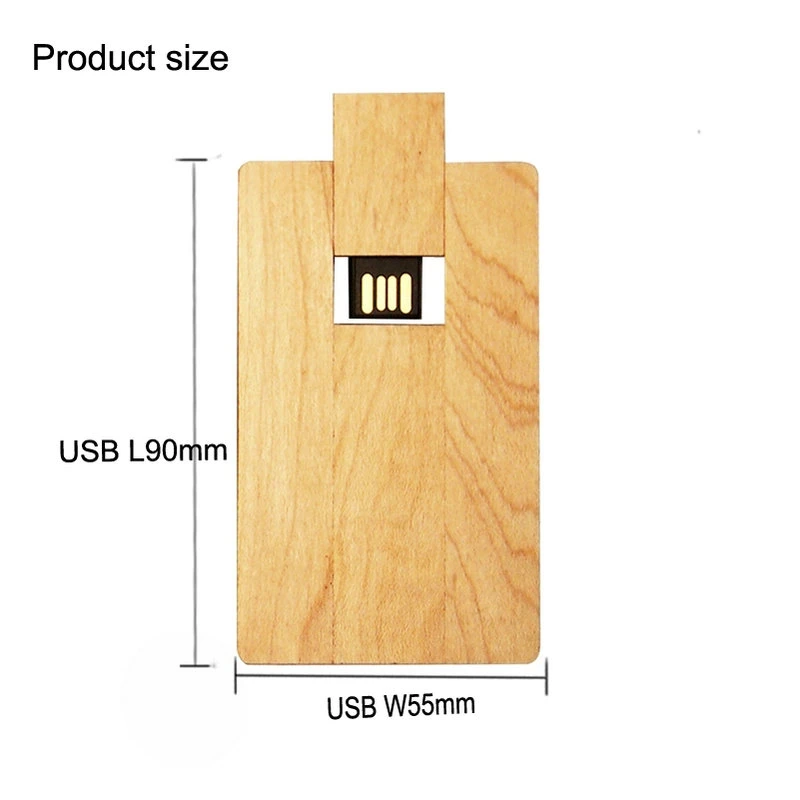 Wooden Card USB Flash Drive Pendrive A Grade Memory Chips Full Capacity