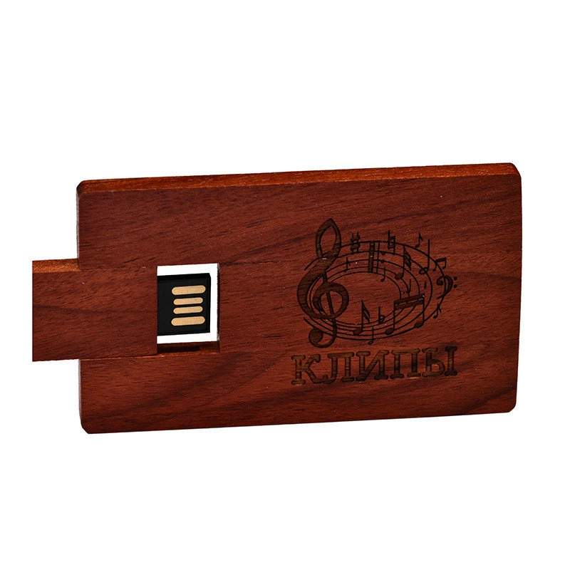 Wooden Card USB Flash Drive Pendrive A Grade Memory Chips Full Capacity